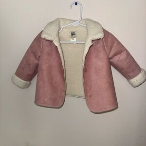 Oshkosh B’gosh Baby Pink Faux Suede Sherpa Jacket